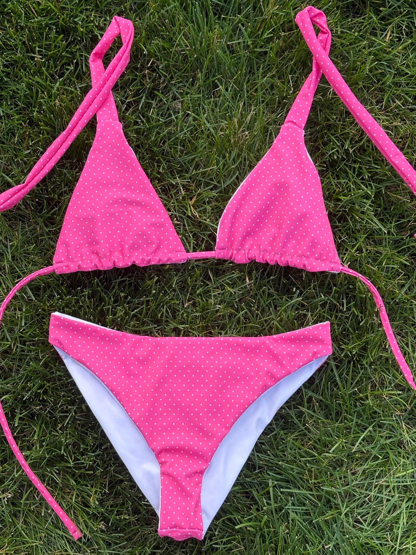 Hot Pink Polka Dot Swimsuit