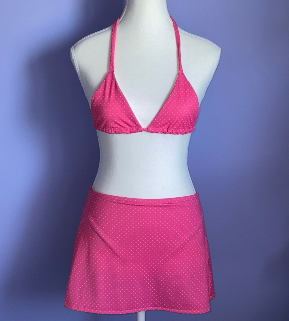 Hot Pink Polka Dot Swimsuit Set