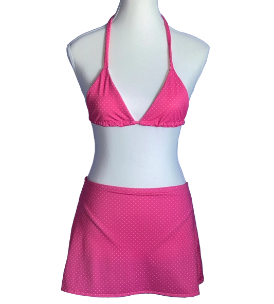 Hot Pink Polka Dot Swimsuit Set