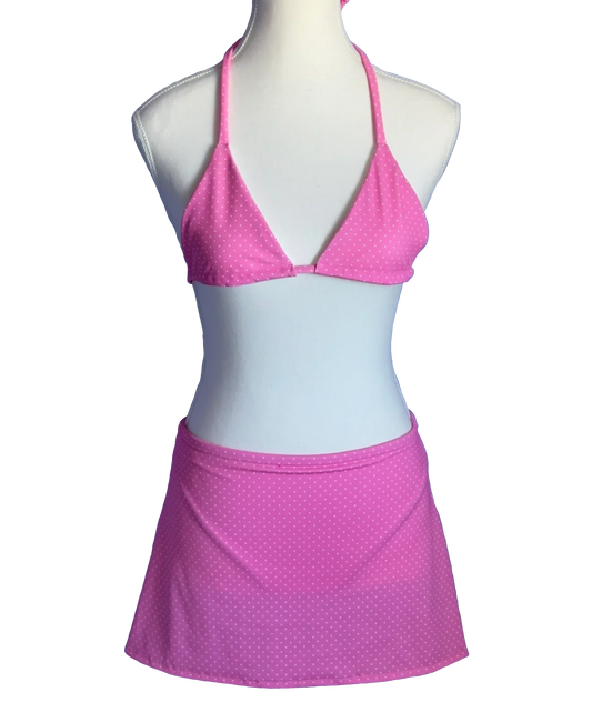 Pink Polka Dot Swimsuit Set