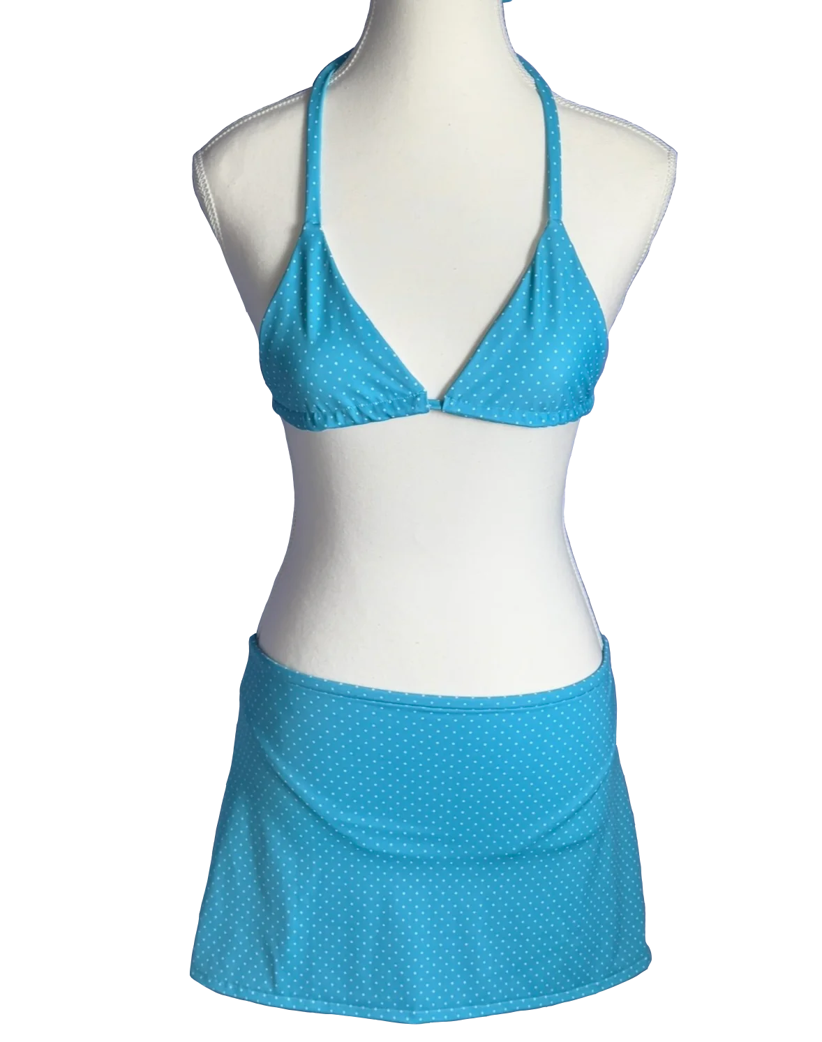 Blue Polka Dot Swimsuit Set