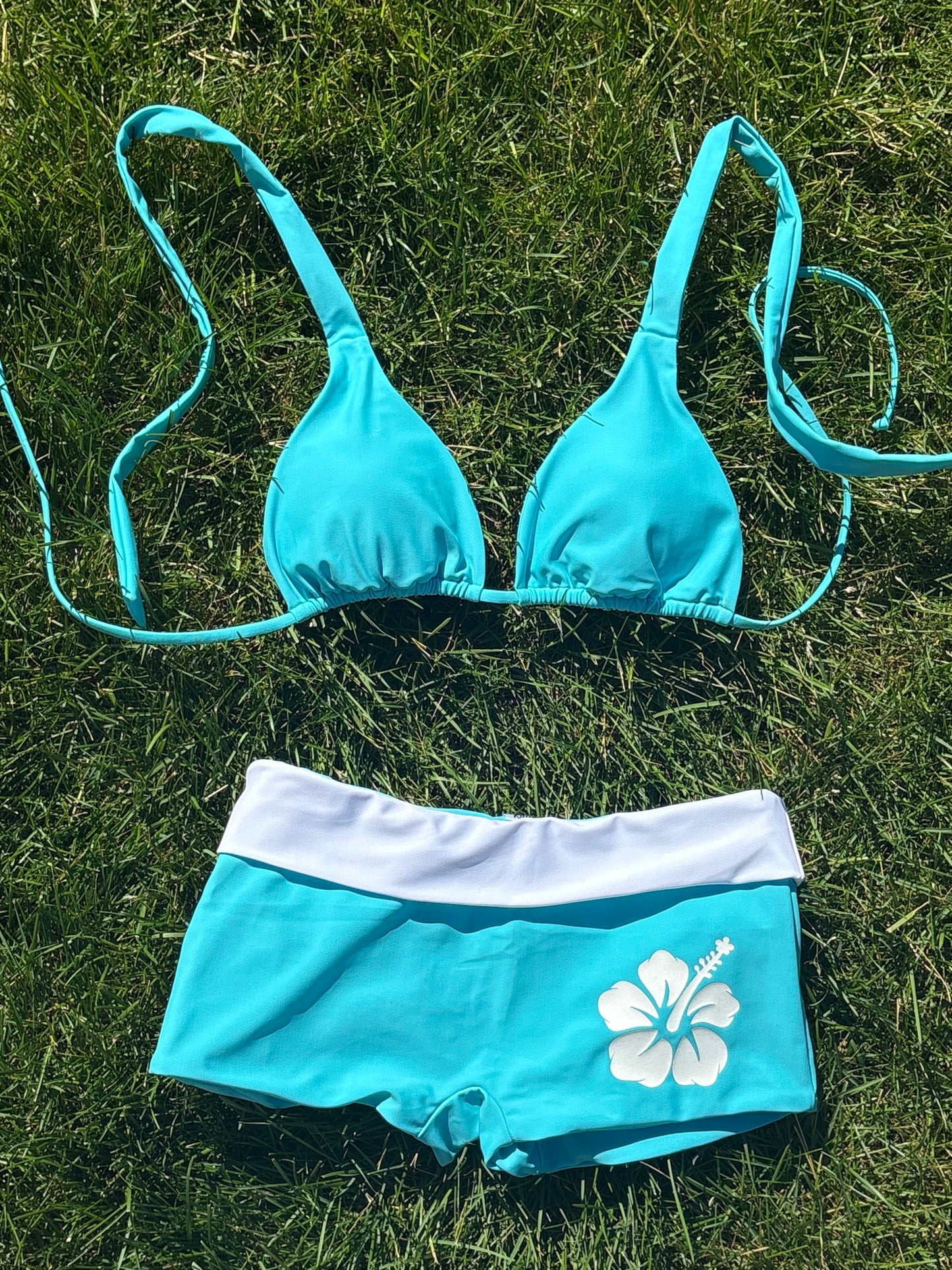 Blue Hibiscus Swim Set