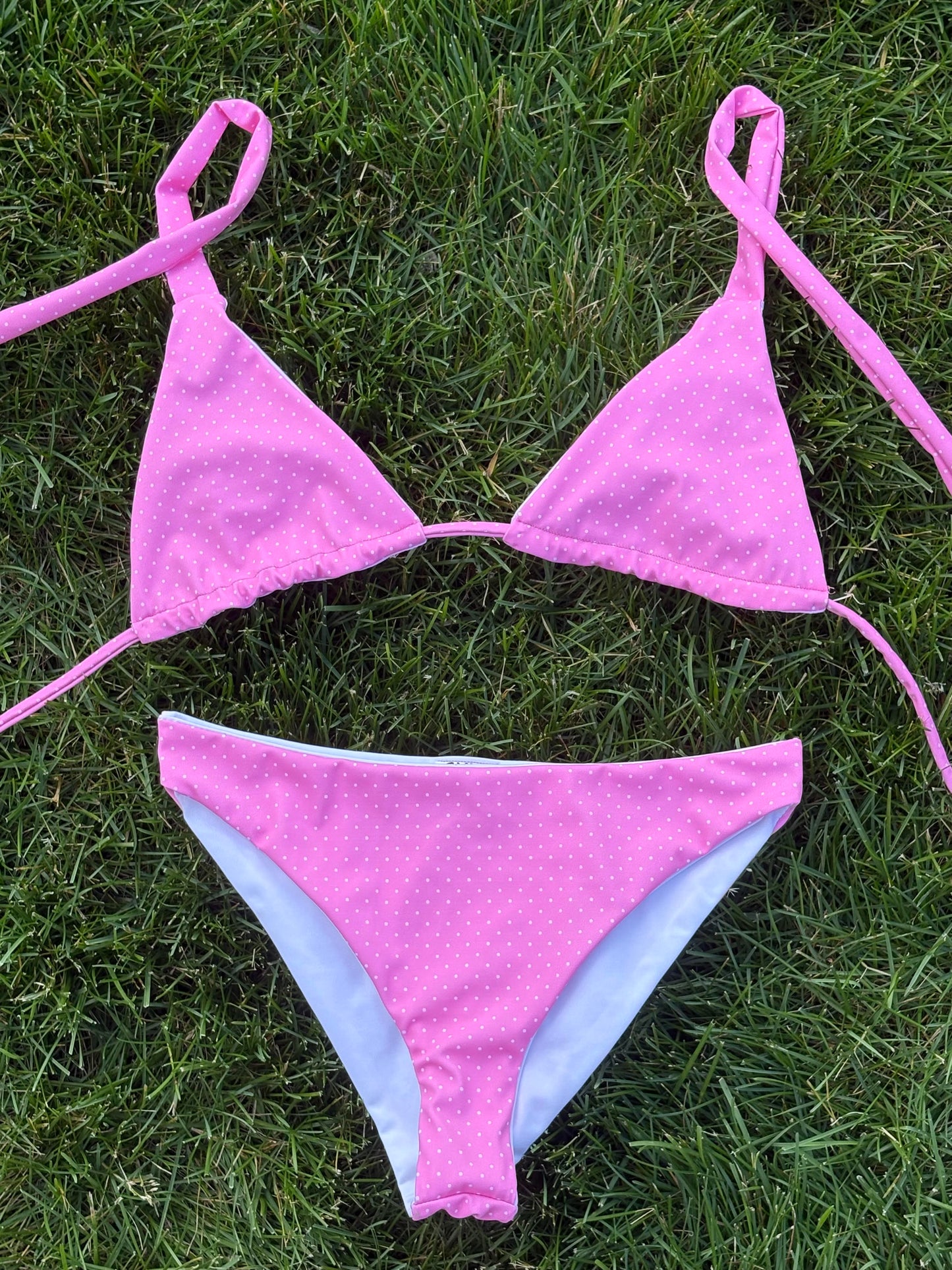 Pink Polka Dot Swimsuit